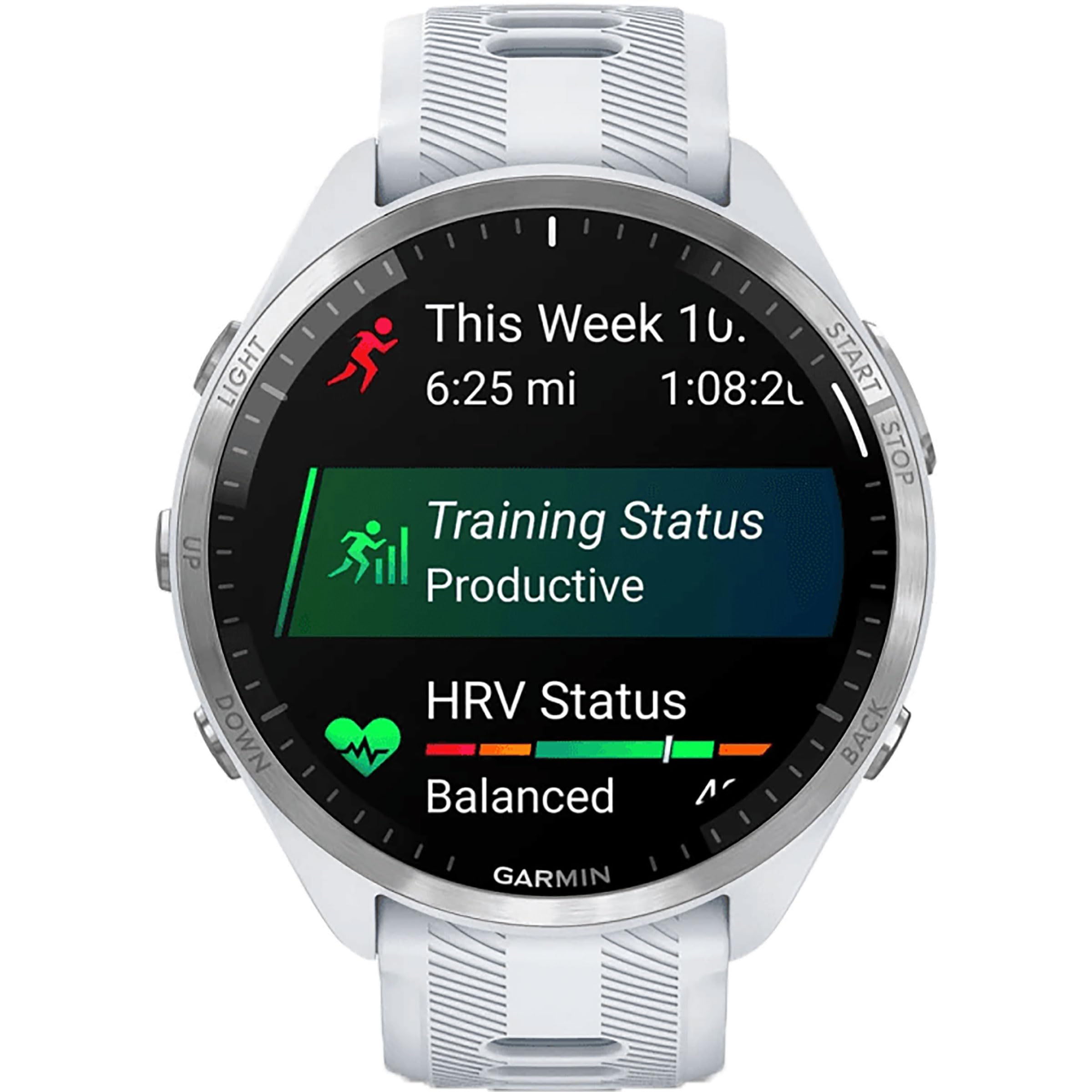 Garmin Forerunner 965 Quartz Smartwatch per Unisex, Whitestone/Grigio Polvere