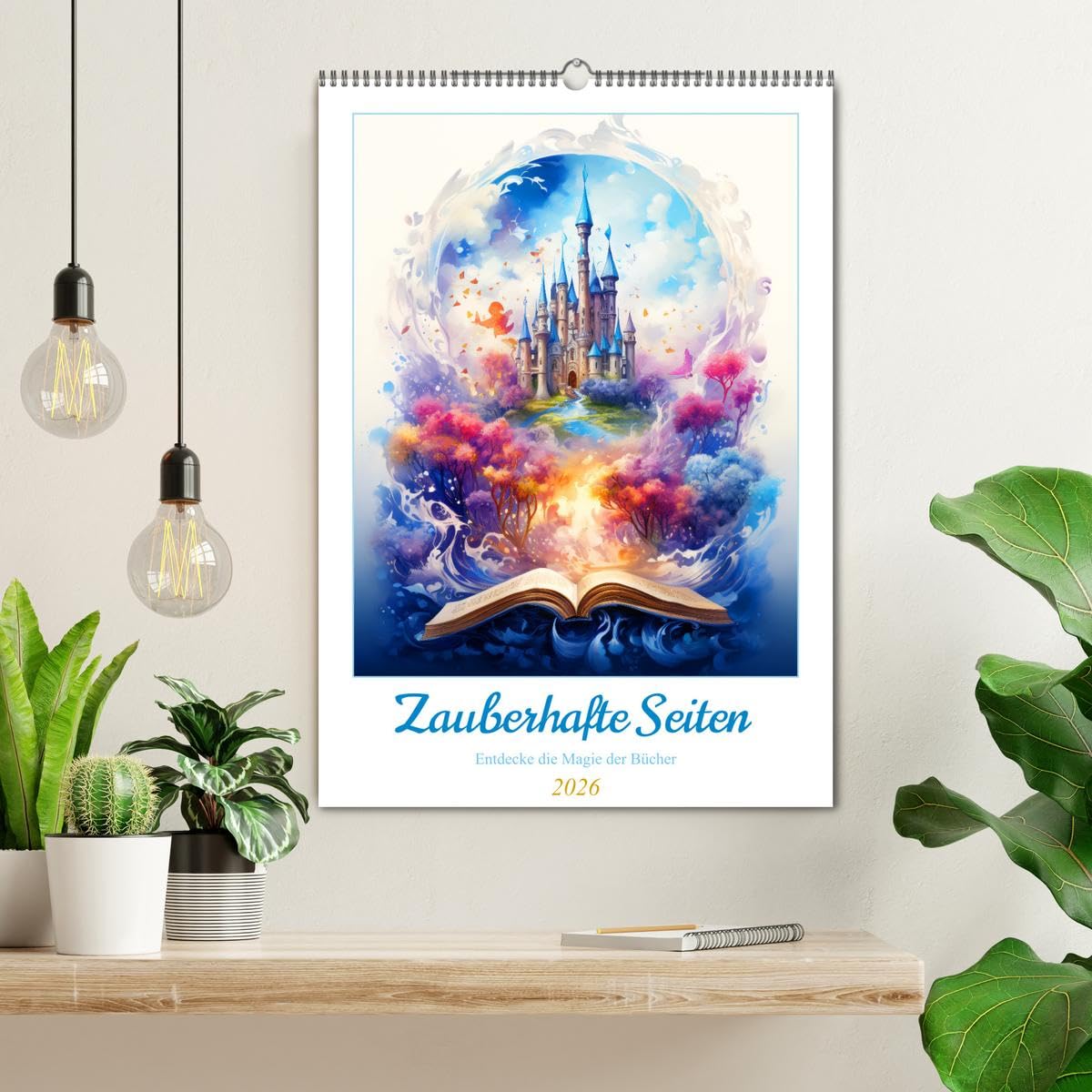 Zauberhafte Seiten - Entdecke die Magie der Bücher (Wandkalender 2026 DIN A2 hoch), CALVENDO Monatskalender: Lass dich von 12 Ansichten verzaubern, ... Welten entführen! (CALVENDO Kunst)