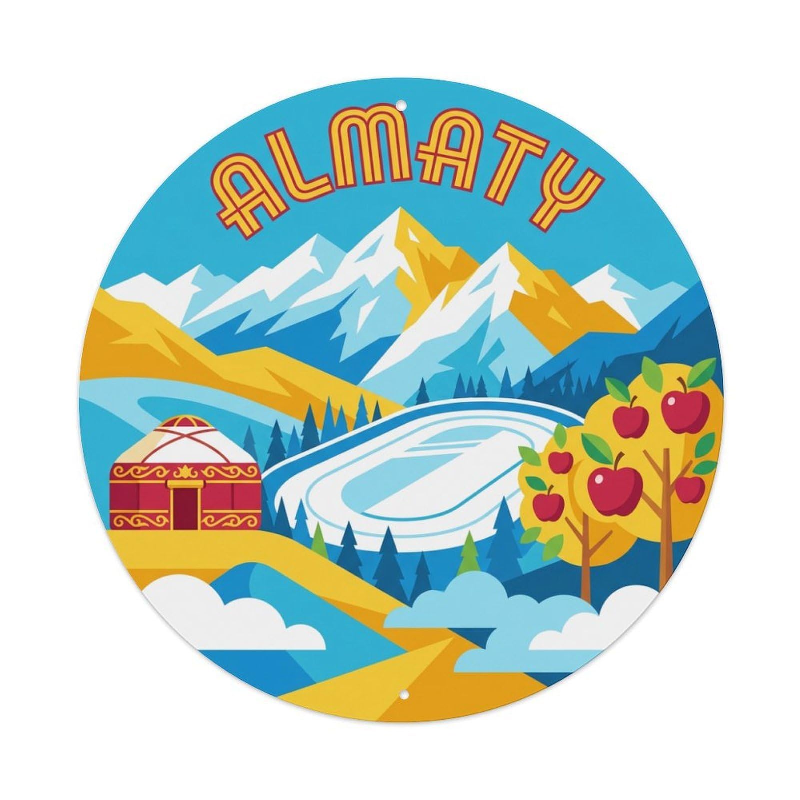 Travel Vintage Kazakhstan Almaty Metal Tin Sign