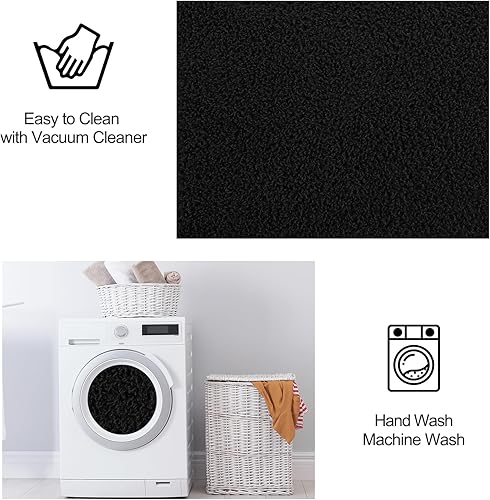 Miniatura 6 de Alfombras de área para dormitorio, sala de estar, 4 x 6, color negro, súper suaves, cómodas, gruesas de espuma viscoelástica, alfombra de interior,