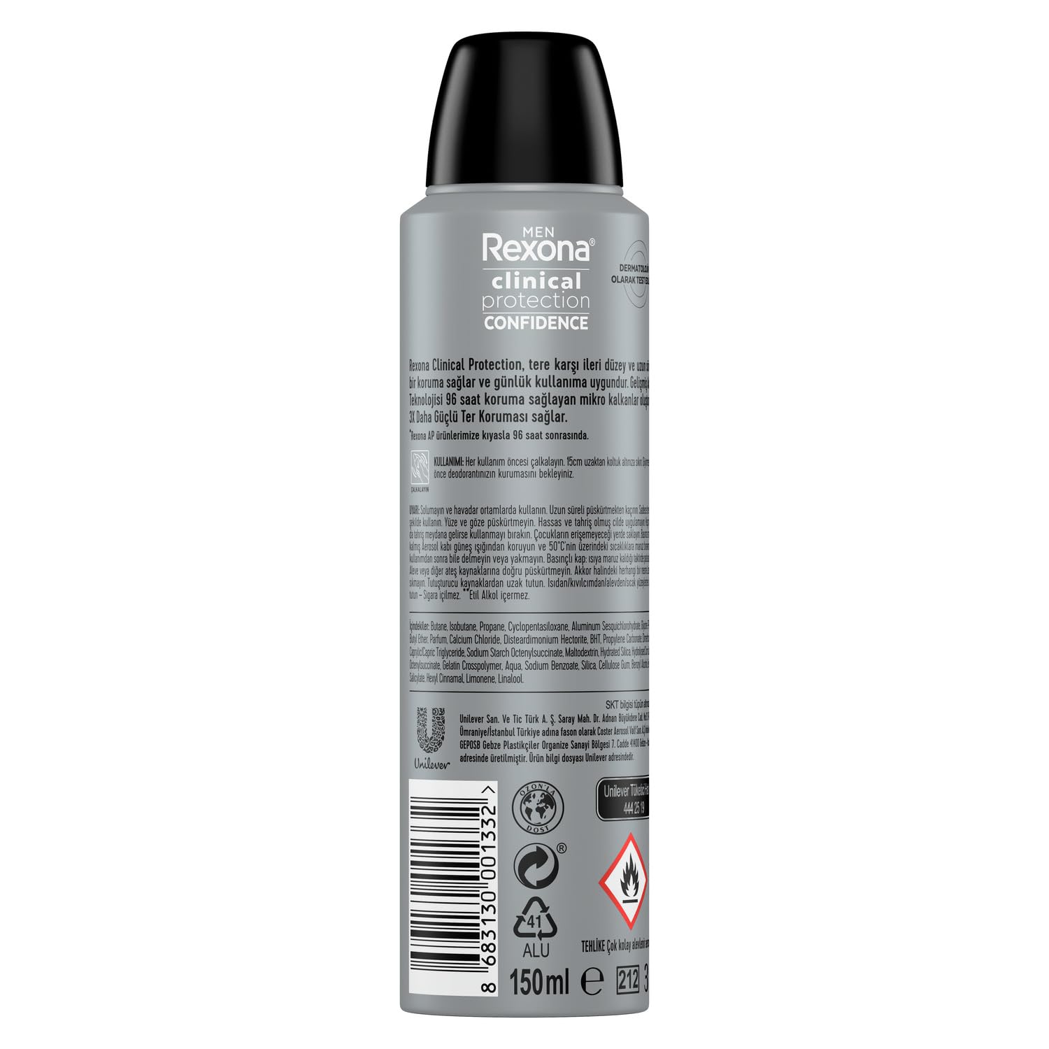 Rexona Men Clinical Protection Erkek Sprey Deodorant Confidence 150 ml