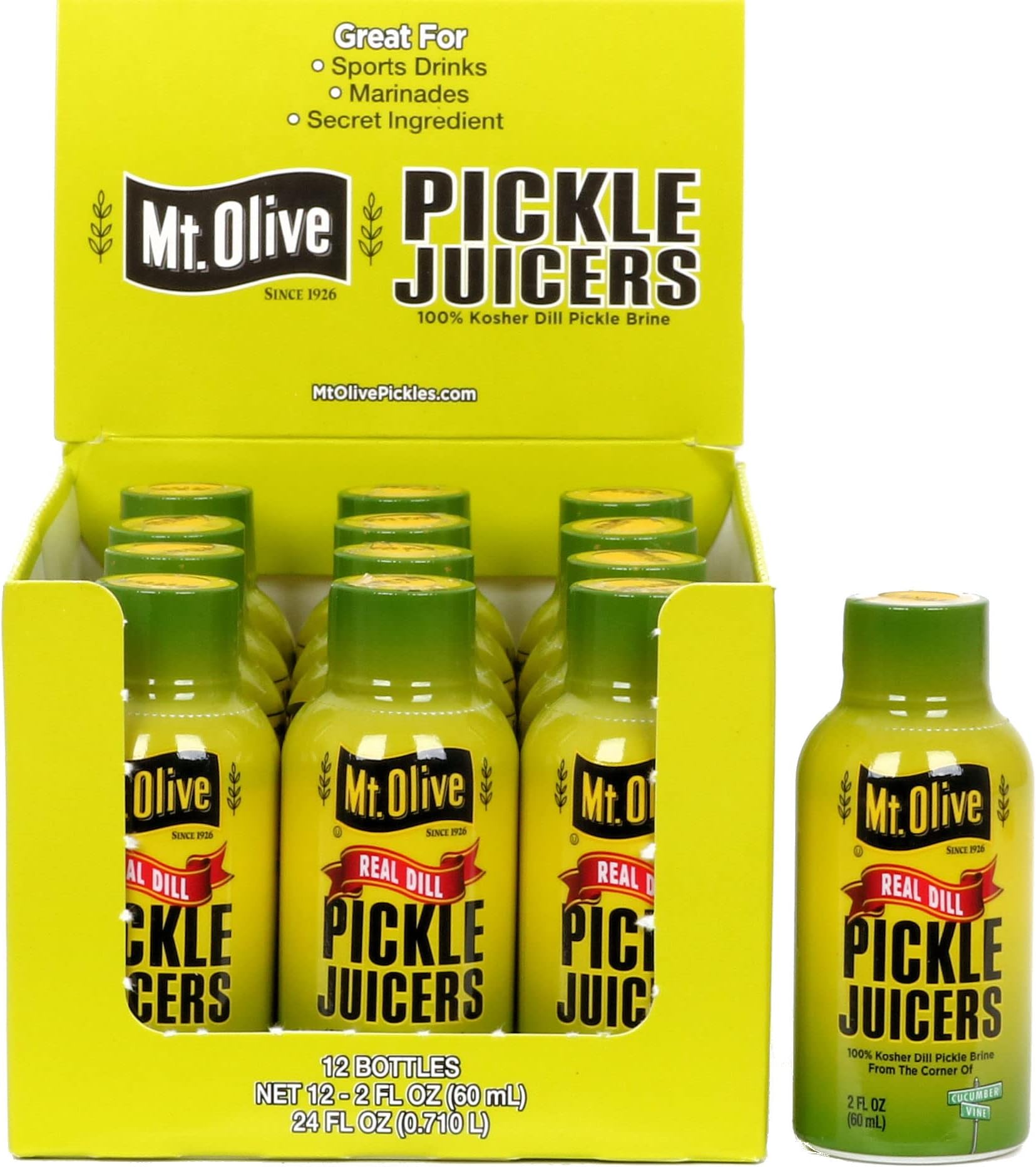 Pickle Juice 100% Kosher Dill Pickle Brine - 12 pk - 2 fl oz Bottles