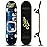 Sefulim 31 x 8 Inch Complete Skateboard 7 Layer Canadian Maple Double Kick Deck Concave Cruiser Trick Skateboard for Boys Girls Teens Adults Beginner