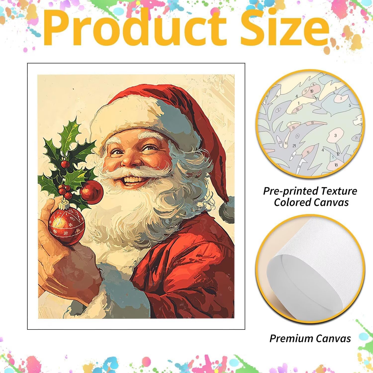 WEISHIWE Dipingere con i Numeri Adulti Babbo Natale, 80x100cm s-864