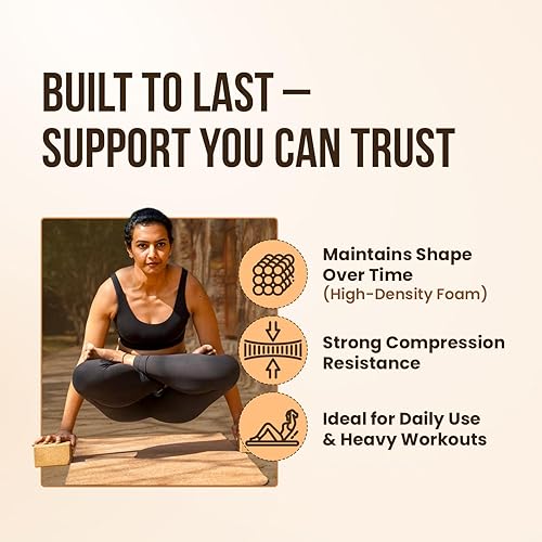 Miniatura 5 de MHW - LIVE WELL Cork Yoga Block  Natural Anti-Slip Yoga Block for Stability & Deepening Poses - 9x6x3 Inches, Single