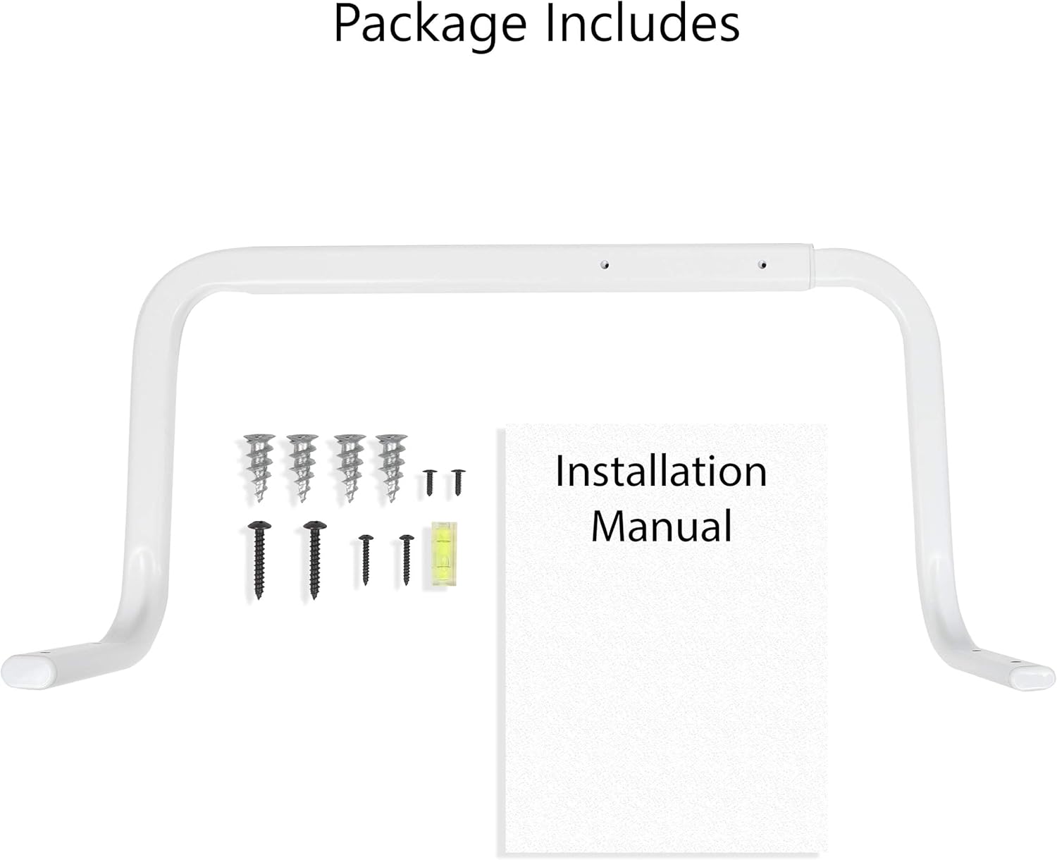 Sofia Clothes Rack, Hanging Closet Organizer Adjustable & Wall Mount Clothes Rail Laundry Organizer Steel, White