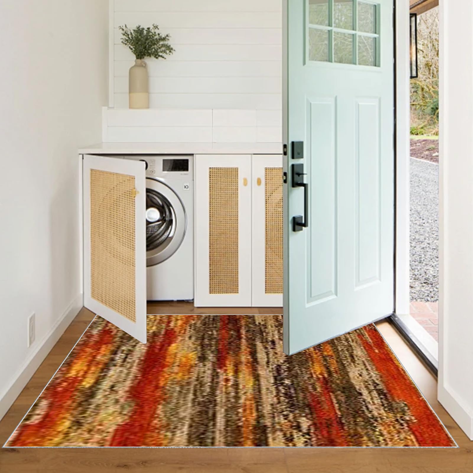 Tapis de Couloir Long pis de Cuisine Lavable antiderapant Tapis d'entrée Interieur 80 x 120 cm Tapis de Passage Tapis Chambre Tapis Cuisine Devant Evier Absorbant pour Salon Passage Chambre
