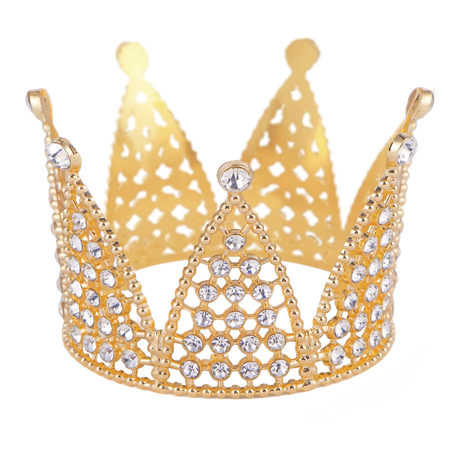 MICFENY Shimmering Rhinestones Girls Party Crowns For Birthday Celebrations Comfortable Metal Hair Ornament Ages 3+