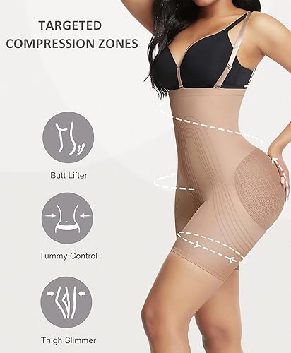Miniatura 3 de FeelinGirl Faja moldeadora para levantamiento de glúteos para mujer, pantalones cortos con control de abdomen, cintura alta