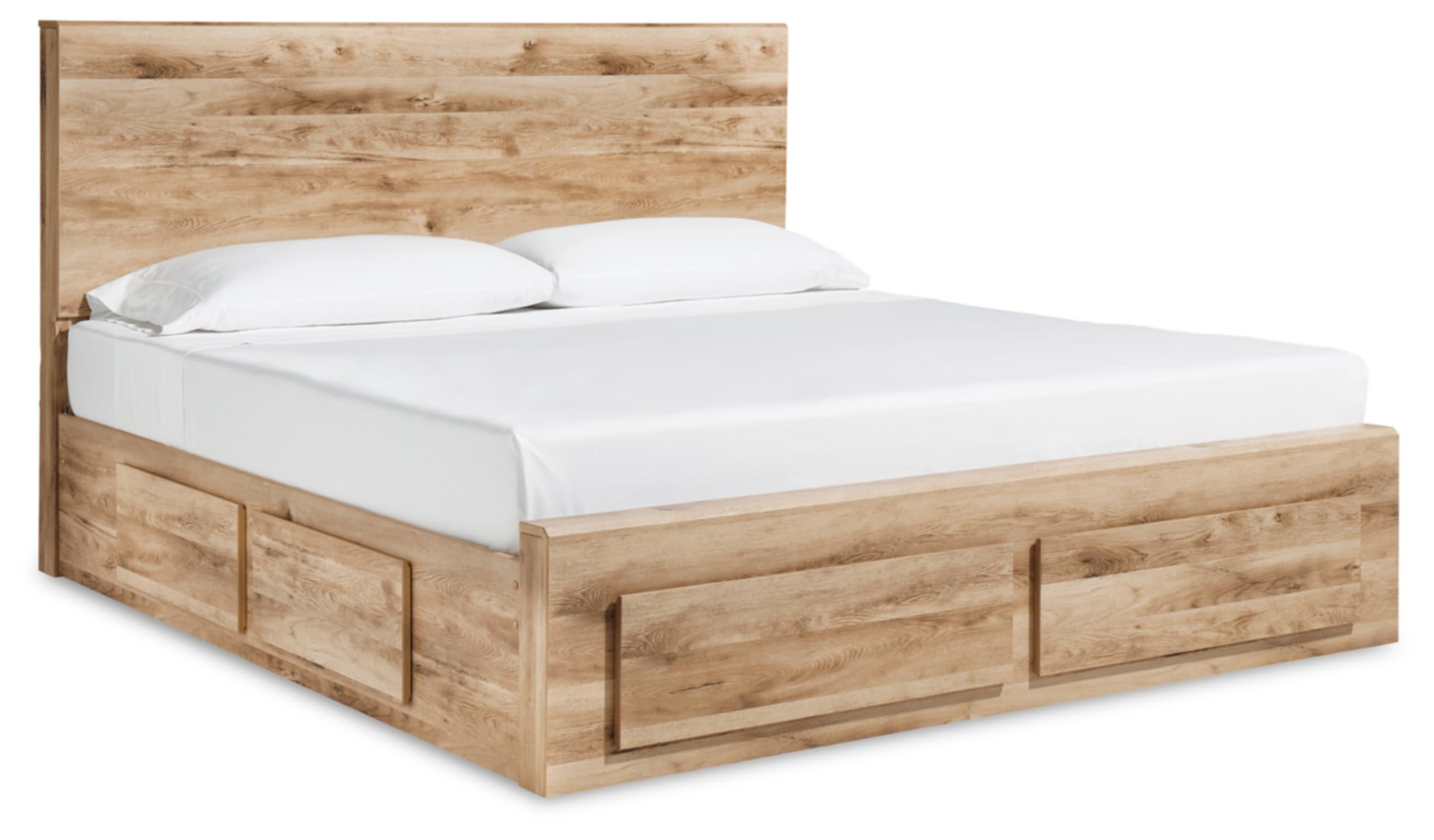 Signature Design by Ashley Hyanna King Bed Frame with Storage Drawers, Tan
