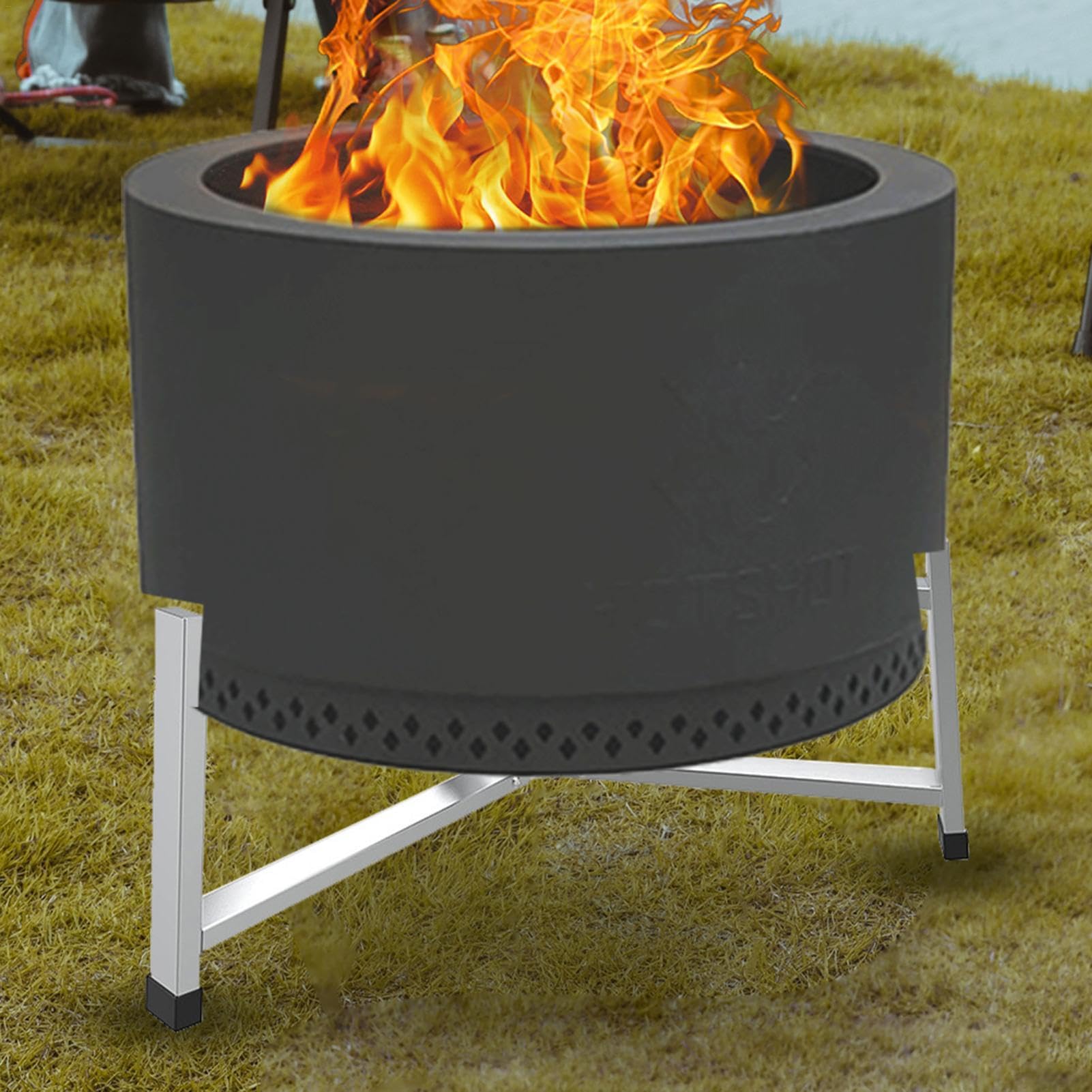 Supporto per braciere da campeggio – Supporto per braciere in acciaio inox | Utensili per caminetti, accessori per caminetti, attrezzature da cucina per falò