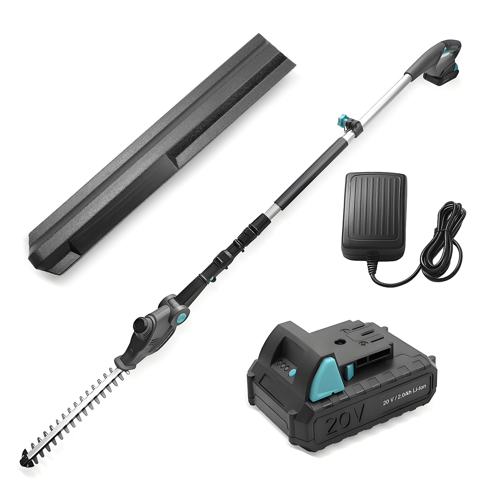 XSSIVE 20V Cordless Telescopic Pole Hedge Trimmer