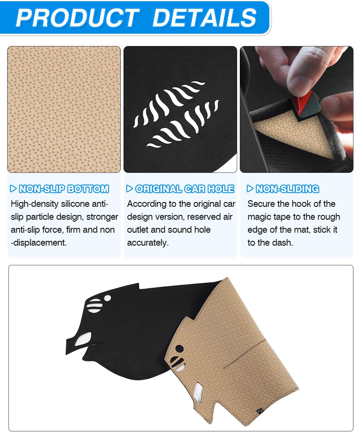 CARTIST Dash Cover Custom Fit for Nissan Altima 2013-2018,Nissan Altima Accessories Dashboard Cover Mat Non-Slip Pad Carpet Anti-Glare UV Rays Protector