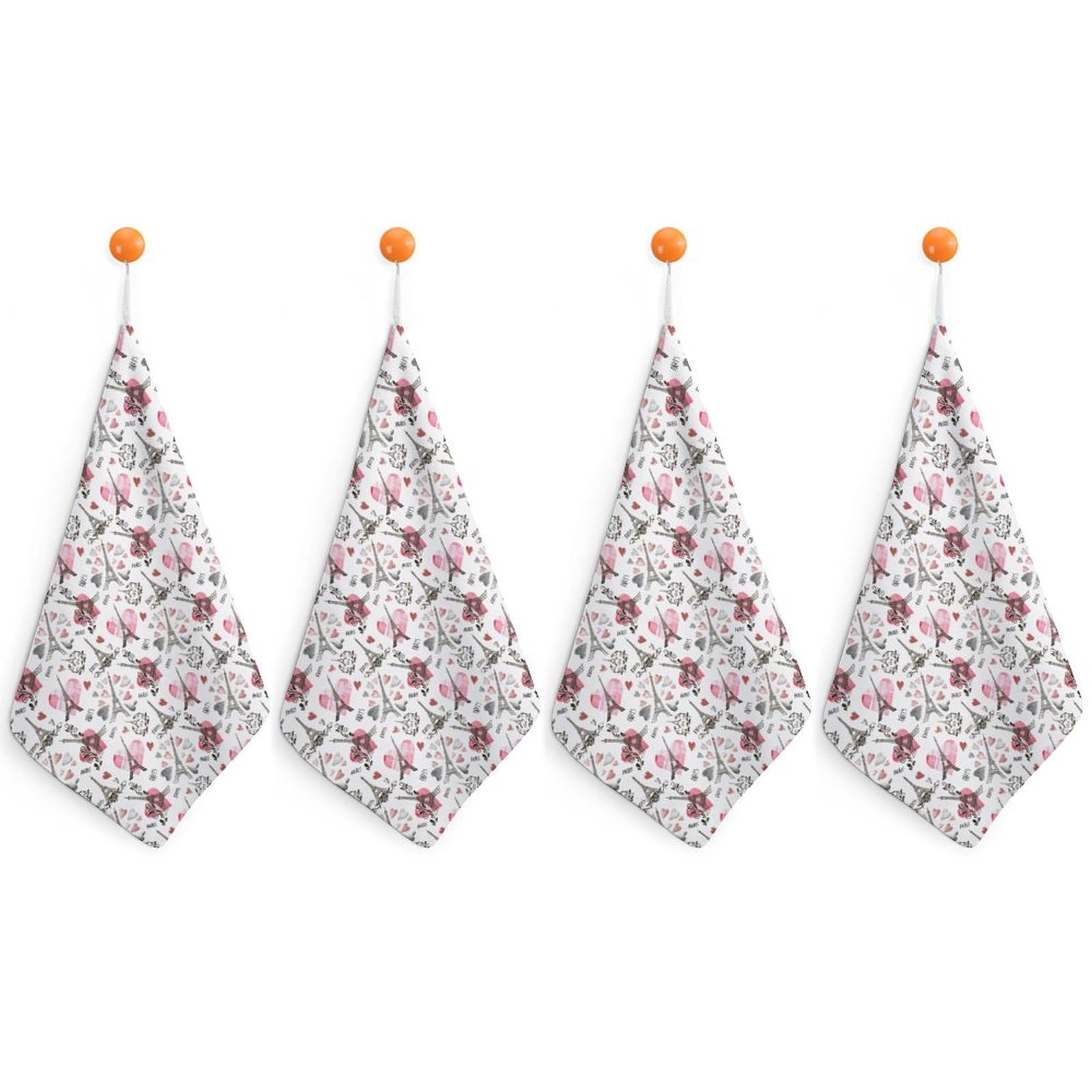 TXFBTRFSA Paris - Eiffel Tower And A Heart Hand Towels with Hanging Loop Kitchen Towel Handkerchiefs Cleaning Cloths