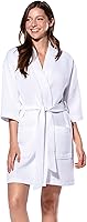 Turquaz Women's Lightweight Waffle Kimono Robe - Soft Fast-Drying Cotton Blend Short Bathrobe for Spa Lounge