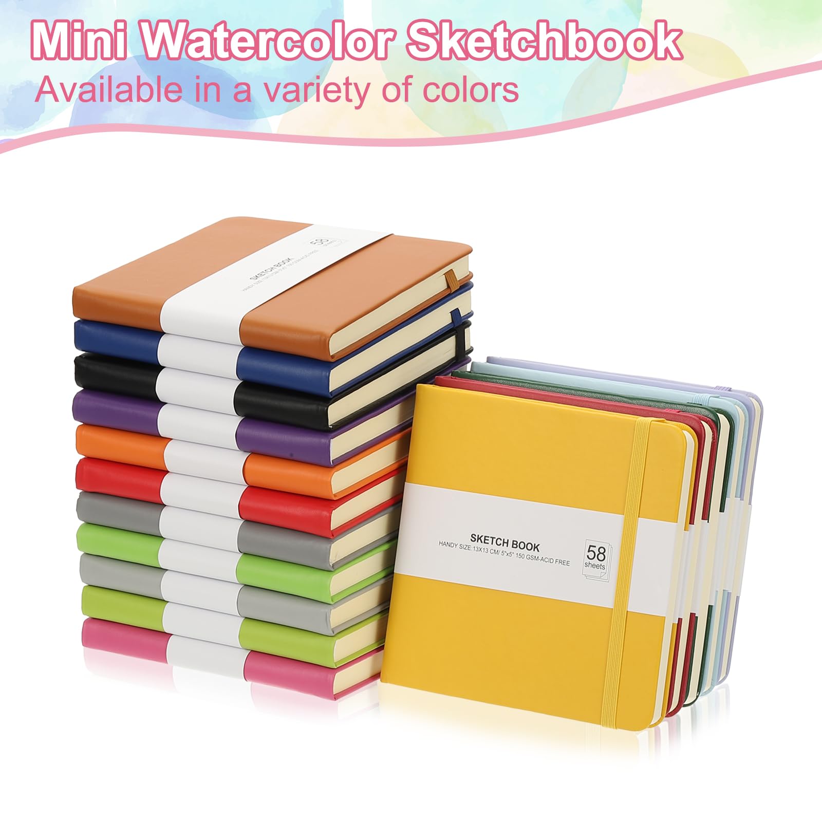 PATIKIL 5 x 5" Hardcover Leather Pocket Sketchbook - Image 4