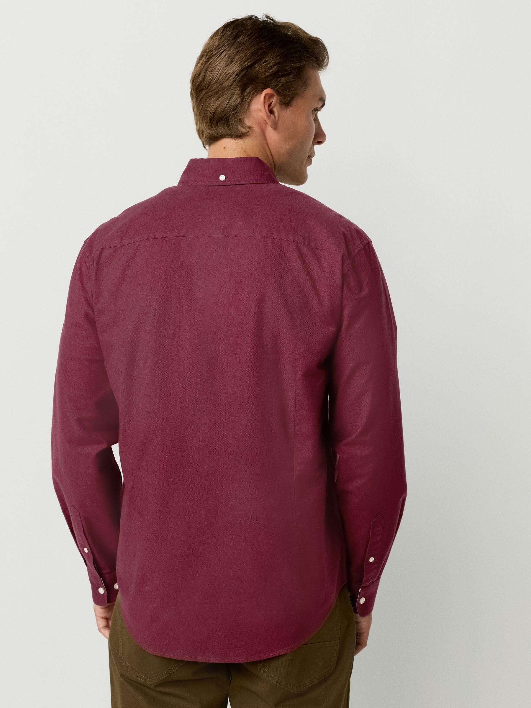 NEXT Uomini Camicia Oxford a Maniche Lunghe con vestibilità Attillata