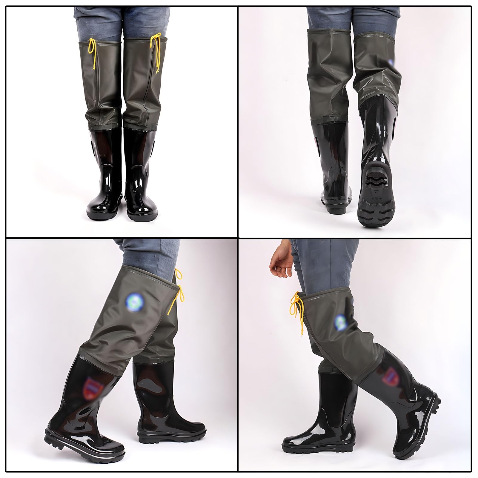 Waders hip Wader da Pesca In PVC A 2 Strati, Stivali da Pesca Con Suola Spessa Oxford, Realizzati Per Durare, Per La Caccia Nelle Paludi E Nella Sabbia
