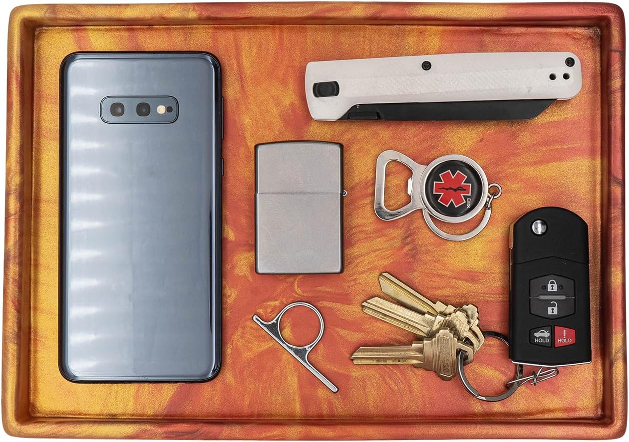 Clip & Carry Handmade Silicone EDC Dump Tray, Everyday Carry Valet Tray, U.S.A. Made, Jewelry Organizer (Black)