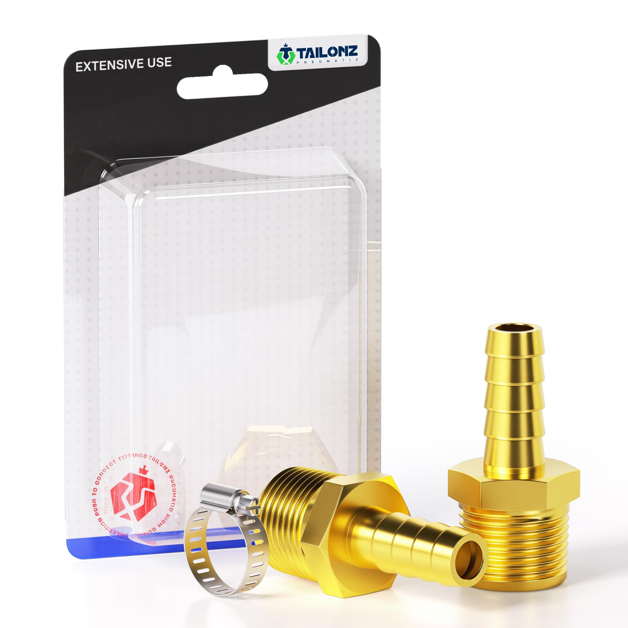Raccord cannelé en laiton 5/16 adaptateur mâle 1/4 NPT pour tuyau compresseur air