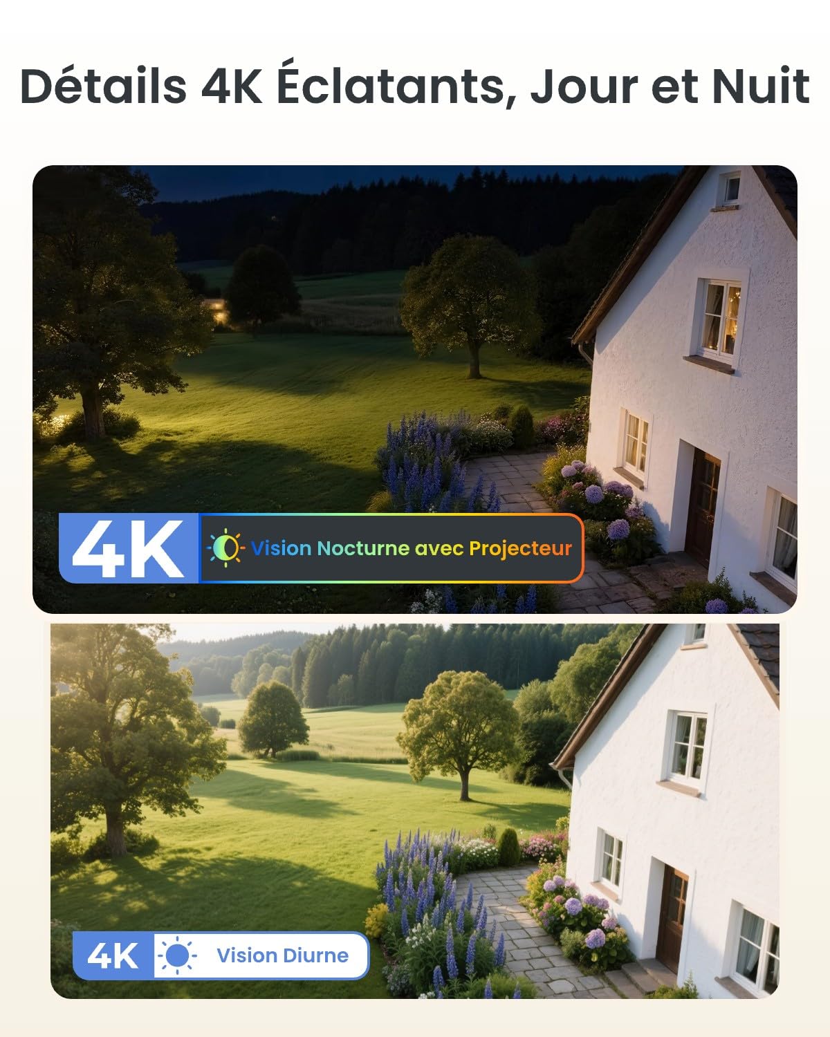 Reolink Argus PT Ultra 4K Camera Surveillance WiFi Extérieure, 2,4/5 GHz Wi-Fi 6, Détection Intelligent, Vision Nocturne Couleur, Suivi Automatique, Alimenté par Batterie + Panneau Solaire
