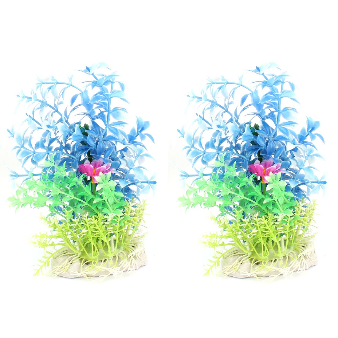 ZHuidjo Plastic Aquatic Plant Fish Tank Aquarium Underwater Decor 2 Pcs Blue (SN: 9d5 5a0 541 e4a 928)