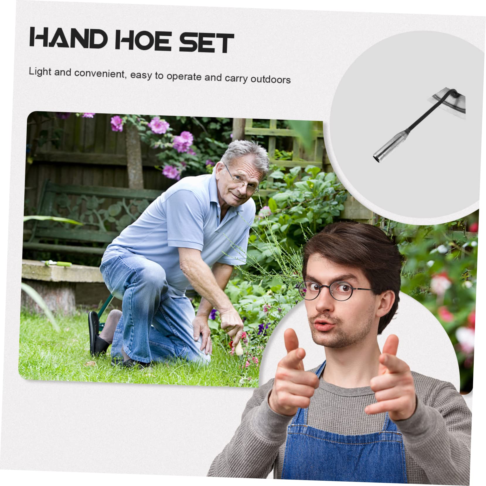 INOOMP 2 Pièces Houe à Main Manganèse Outil de Jardinage Durable pour Désherber Jardins