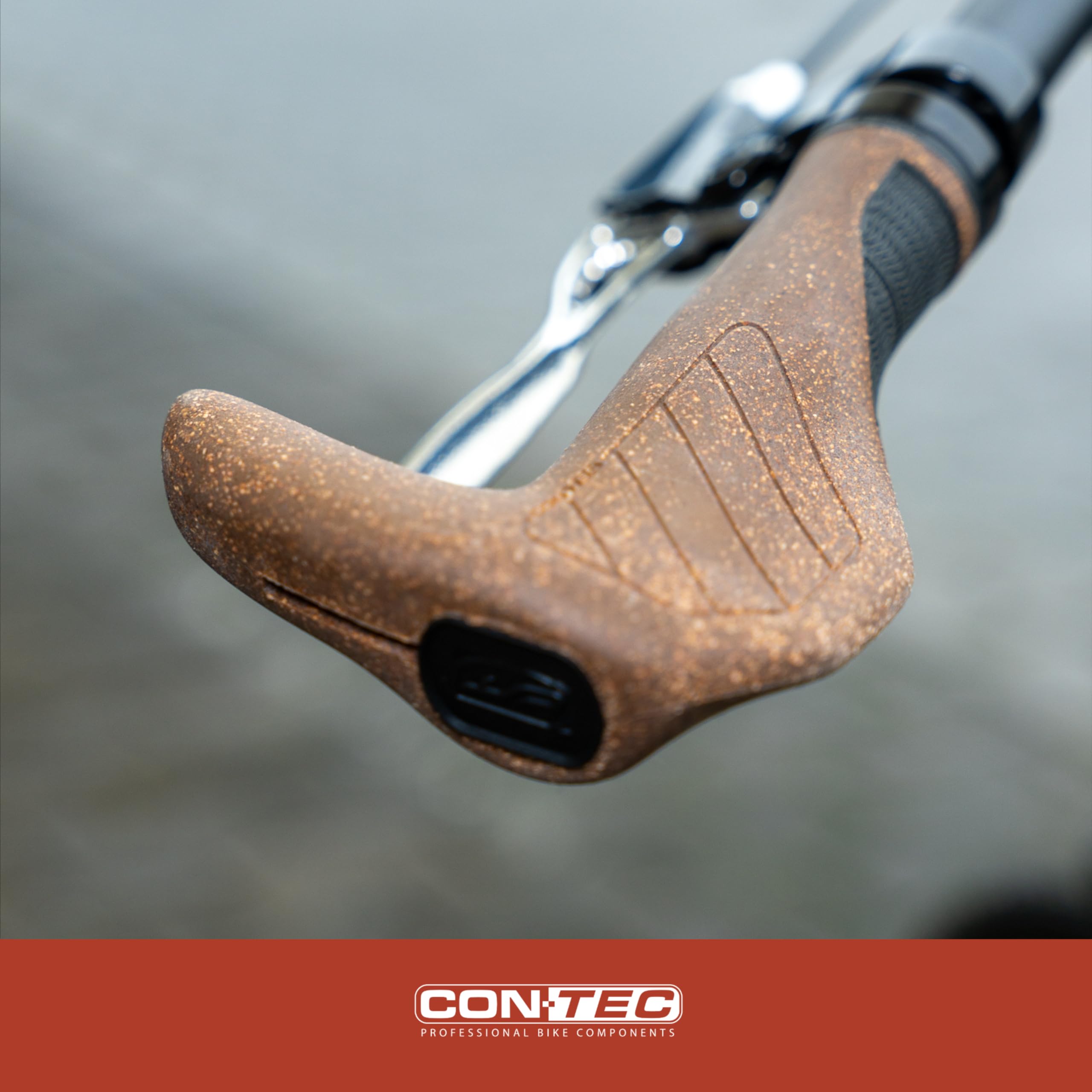 CONTEC Fahrrad-Griffe Merge Trekking Bar Kork, Länge 140mm, D3-Dreikomponenten, G-Link System, Ergonomisch, Stoßdämpfend, mit BarEnds, braun, Paar