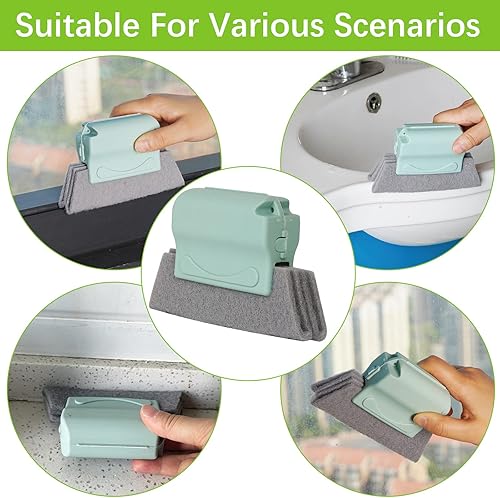 Miniatura 5 de Trycooling Herramientas de limpieza de ranura de mano Herramientas de limpieza de puerta ventana pista cocina cepillos de limpieza (4 piezas)