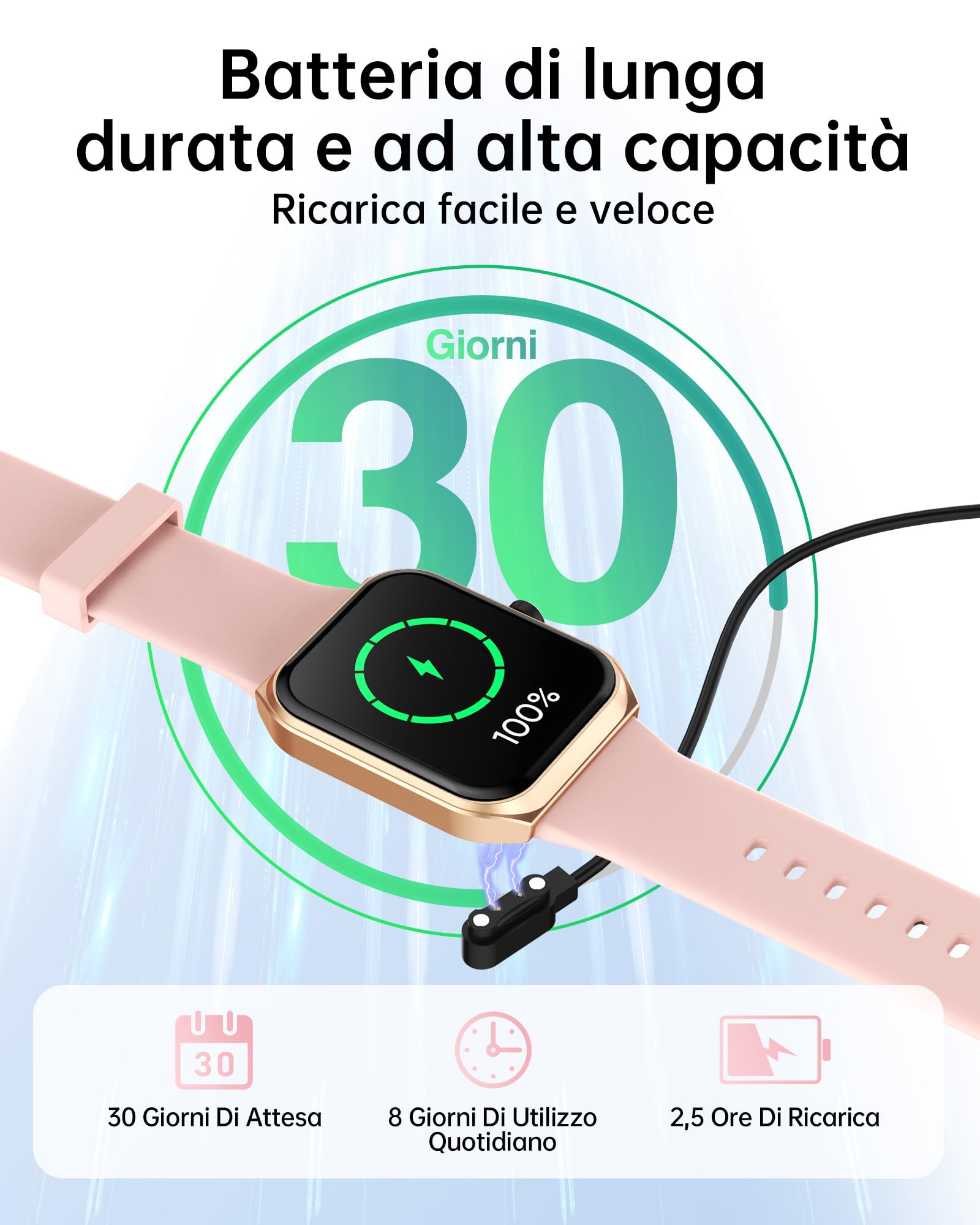 TUYOMA Smartwatch Donna - 1.91" Orologio Smart Watch con Chiamate, 112+ Modalità Sportive, IP68 Impermeabile, Monitoraggio Sonno/Cardiofrequenzimetro/Donne Della Salute, Gaming, per Android/IOS