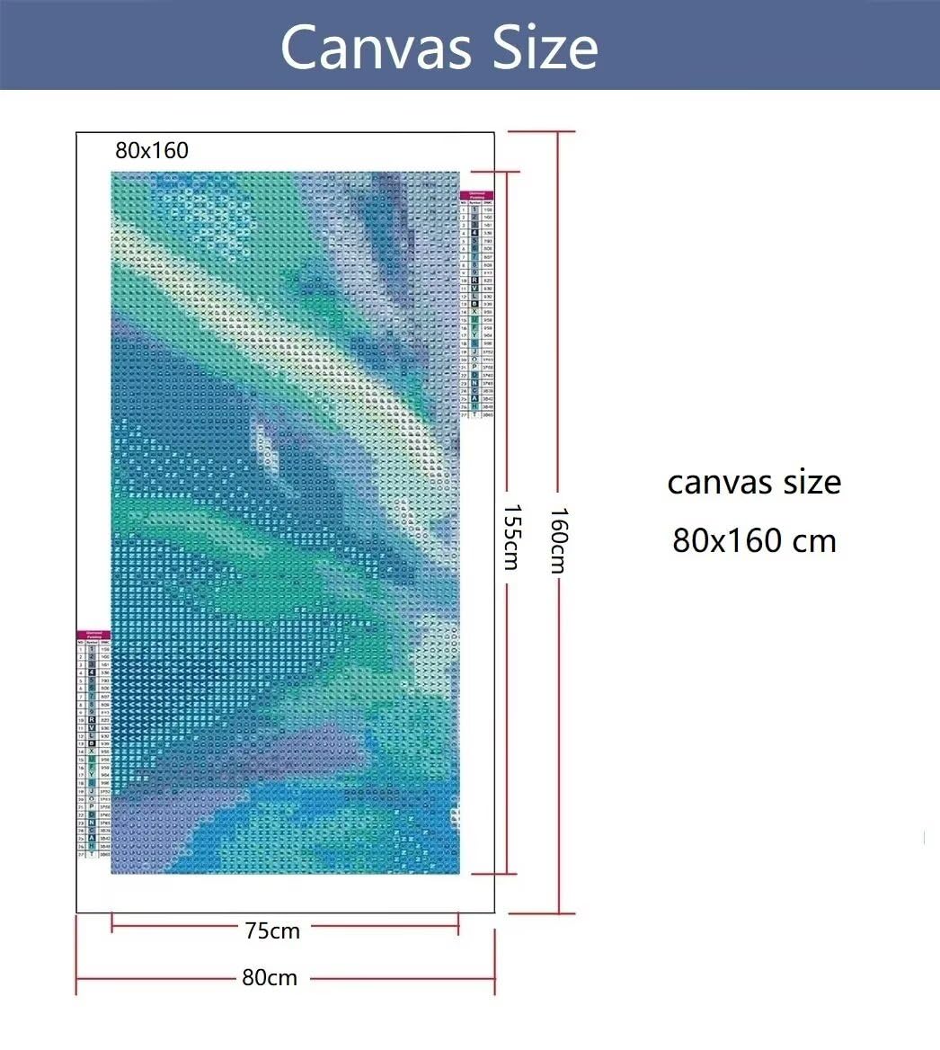 Diamentowe malowanie dla dorosłych wiertło kwadratowe 5D diamentowe malowanie anime duży rozmiar 80 x 160 cm, DIY japońska kobieta diamentowe malowanie pełny zestaw, zestawy do haftu diamentowego
