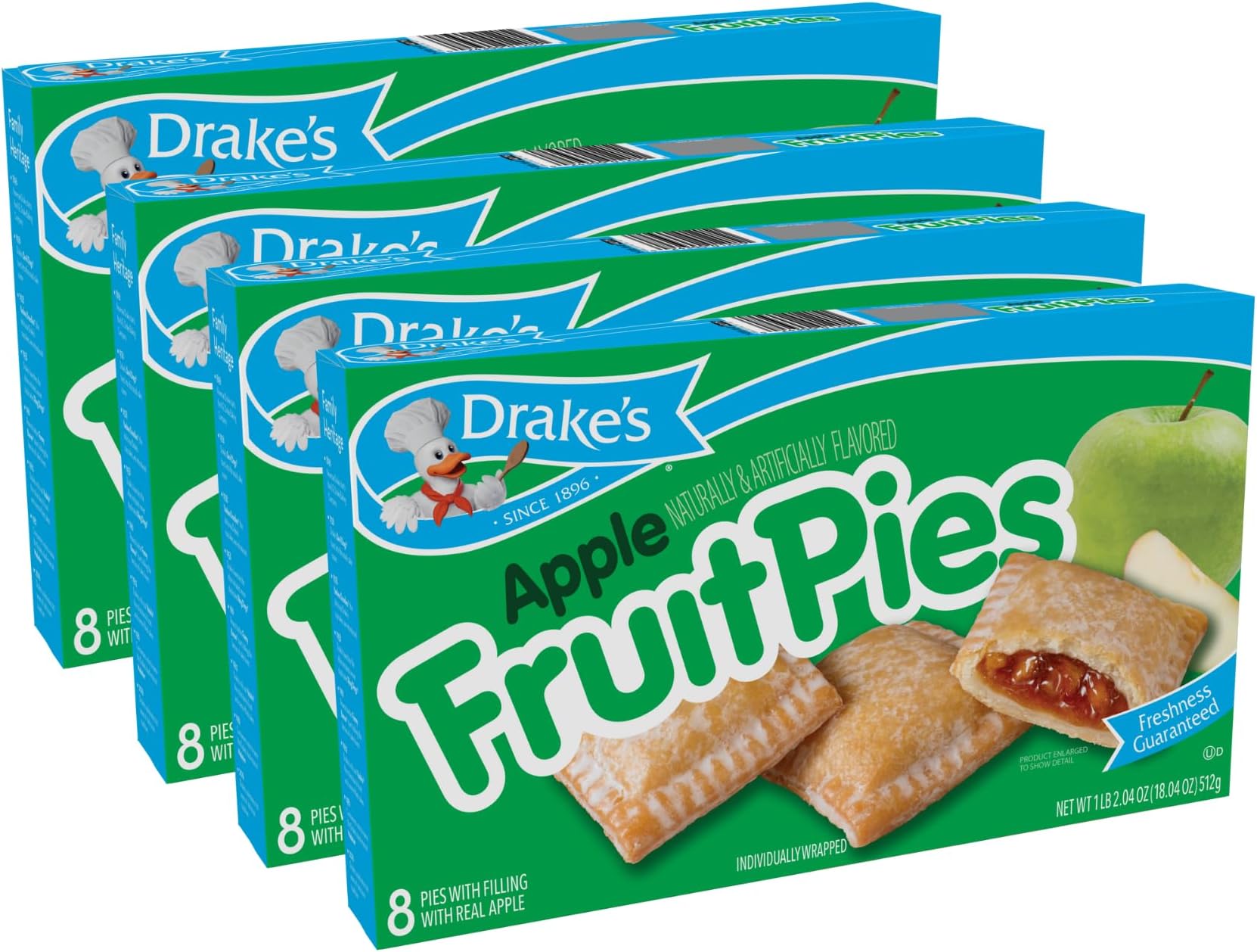 Fruit Pies 32 Individually Wrapped Pies Apple, 4 Ounce