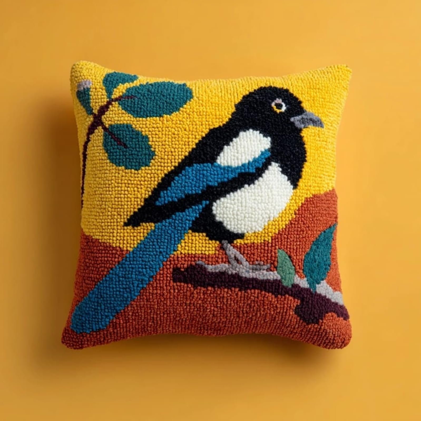 AxiangziK Latch Hook Pillow Kit 17x17in,Cute Sparrow