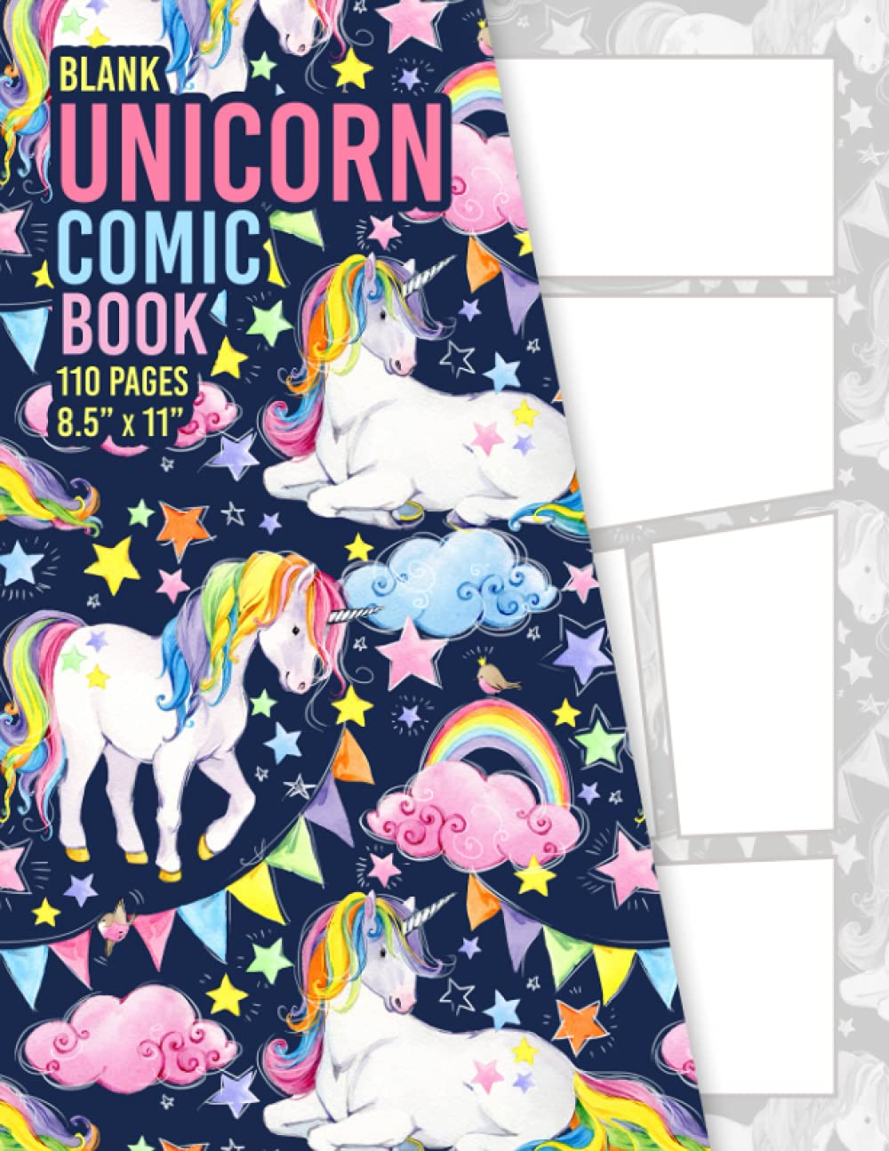 Blank Unicorn Comic Book: Draw Your Own Comic Book Sketchbook - 110 Pages - Over 20 Different Templates - 8.5" x 11" (Manga Art Supplies)