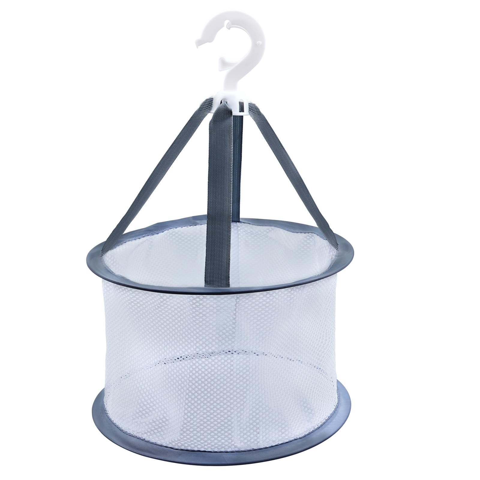 Hanging Peg Basket For Washing Line, Breathable Mesh Clothes Peg Bag, Large Capacity Laundry Pegs Storage Basket, Open Top Clips Bags For Washing Line, 360° Swivel Hook Peg Caddy For Clothes Pegs — image 1