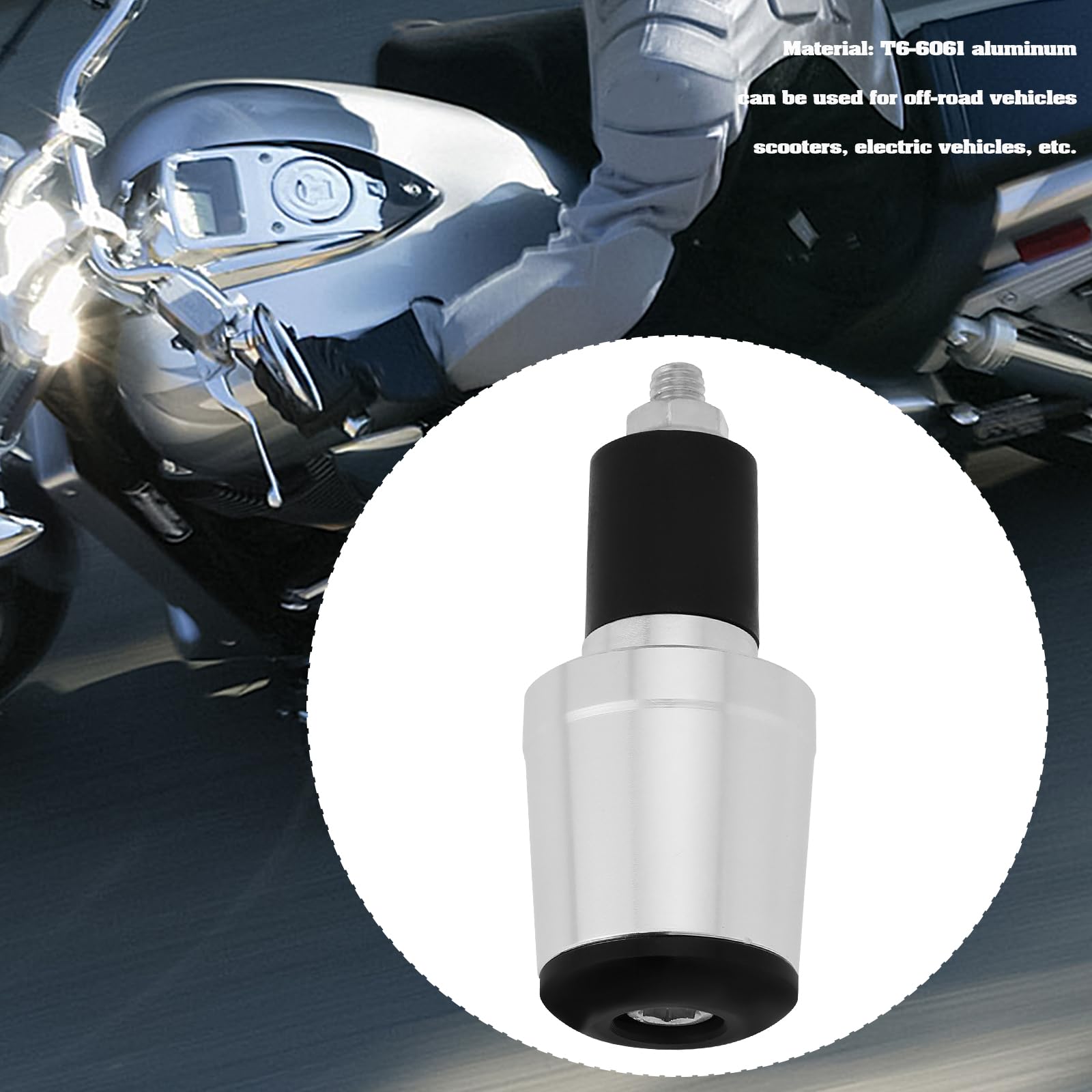 1 Paio Tappi Terminali Manubrio Moto 7/8 Pollici 22 Mm Estremità Manubrio Moto Manopole Manubrio Tappi Terminali Per Moto Dirt Bike Scooter (argento)