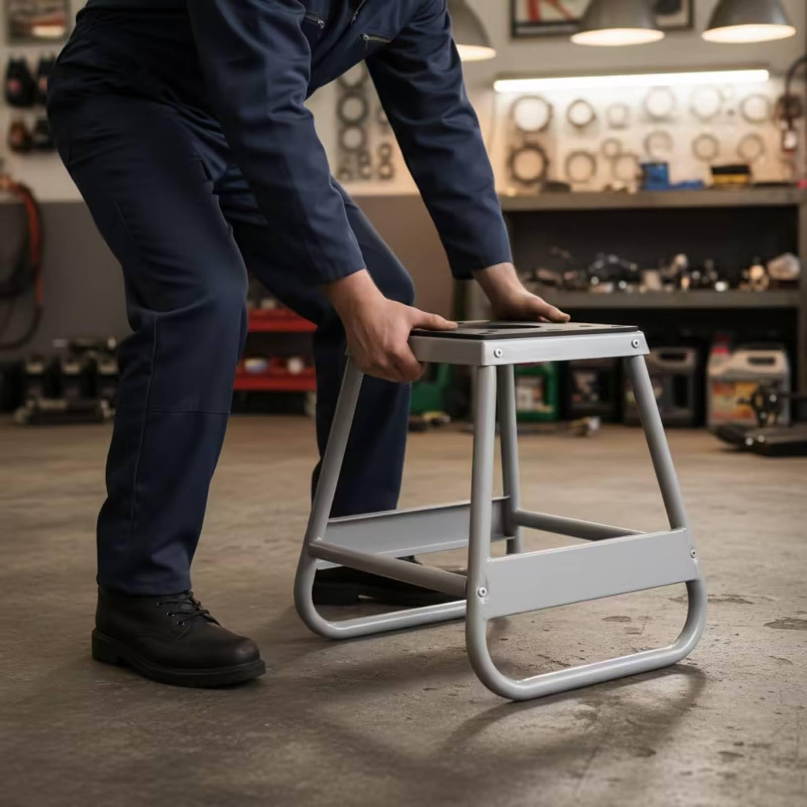 Soporte de Reparación de Motocicleta Soporte Elevador Caballete Base Taller Hierro Resistente Elevación Estable Adecuado para Mantenimiento de Cadena