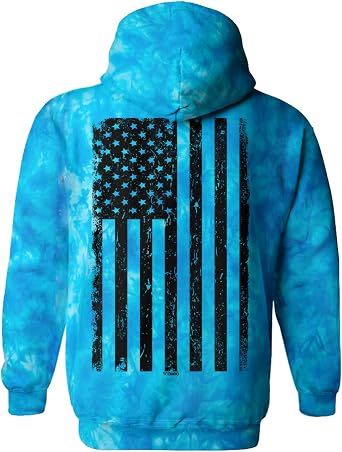 Tcombo Distressed Black USA Flag - United States Unisex Hoodie Sweatshirt
