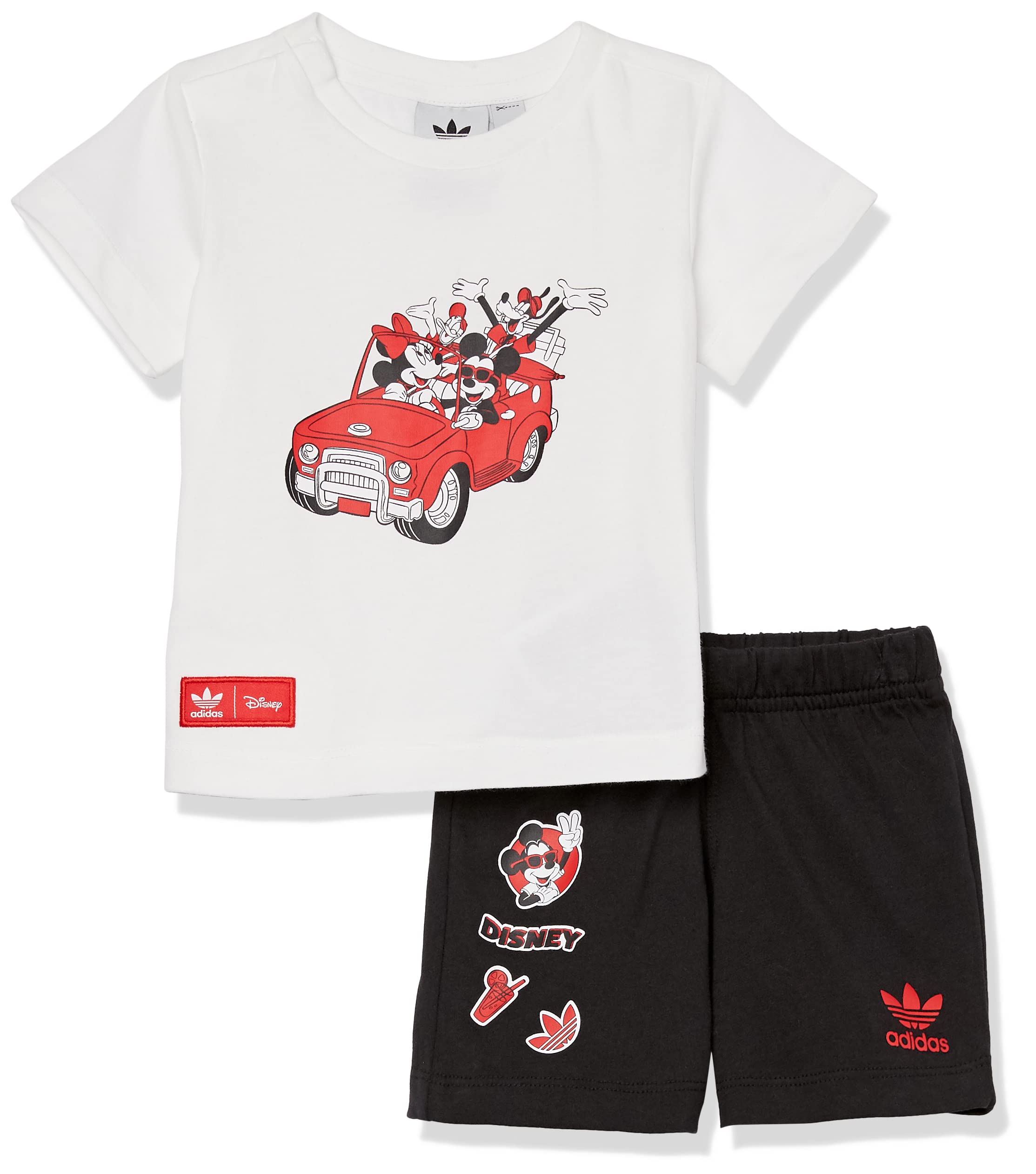 adidas Originals Baby Disney Short Tee Set, White, 18 Months