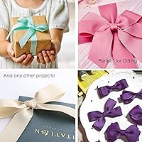 Vista 4 de Cinta de grogrén marfil de 1-1/2 pulgadas x 50 yardas para envolver regalos, lazos para el cabello, decoraciones, arreglos de flores