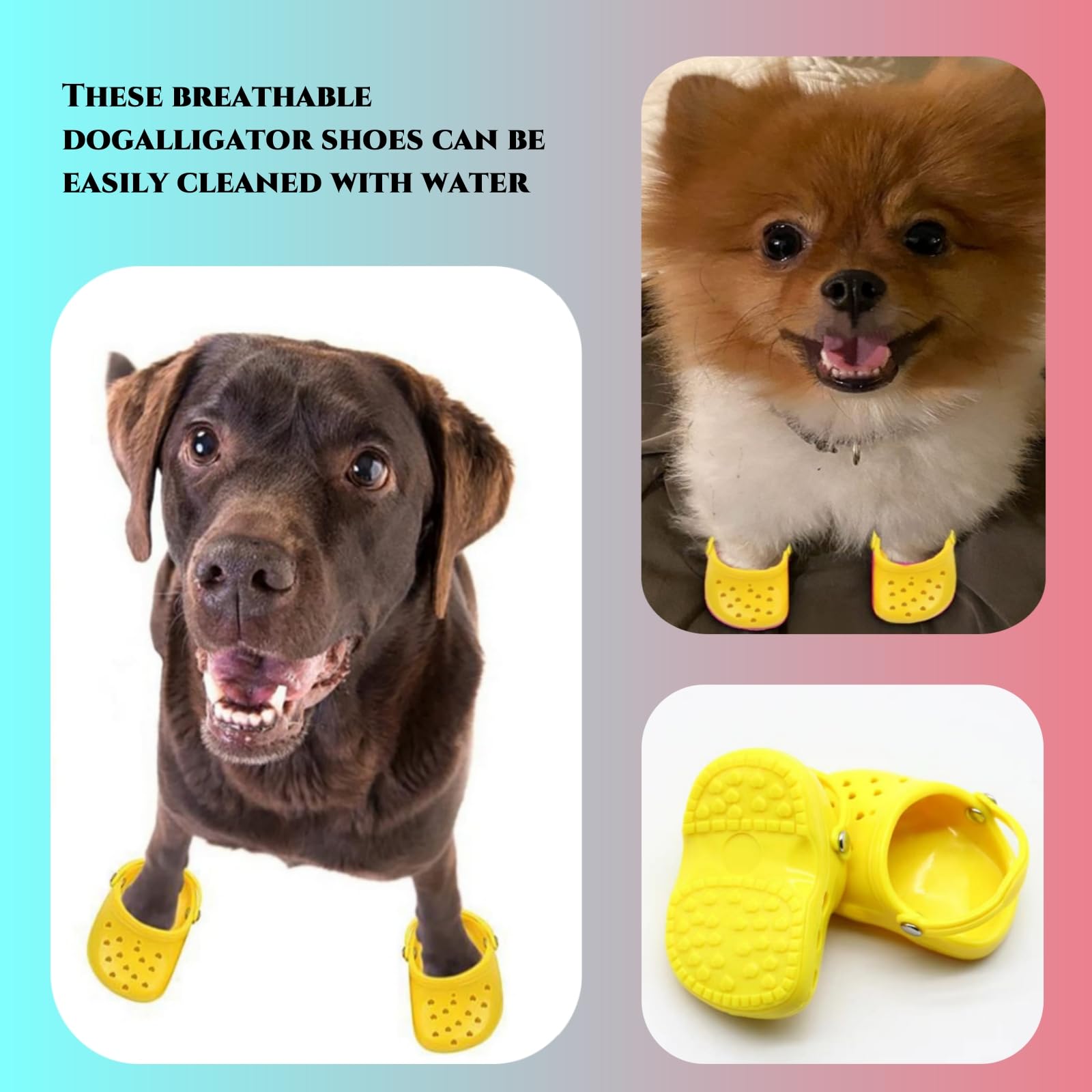2 Pcs Breathable Summer Dog Shoes, Comfortable Rubber Sandals with Anti-Slip Sole for Puppy Small Dog - Image 4