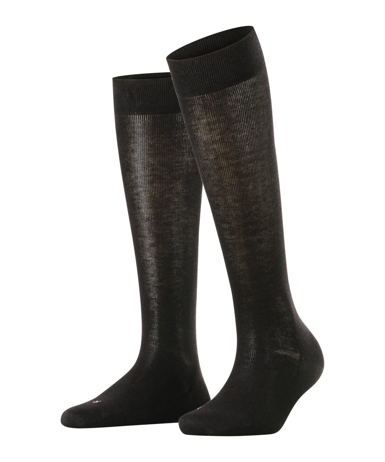Falke Women's Black 3000 Sensitive London W Kh Cotton With Soft Tops 1 Pair Knee-High Socks, 5.5-8