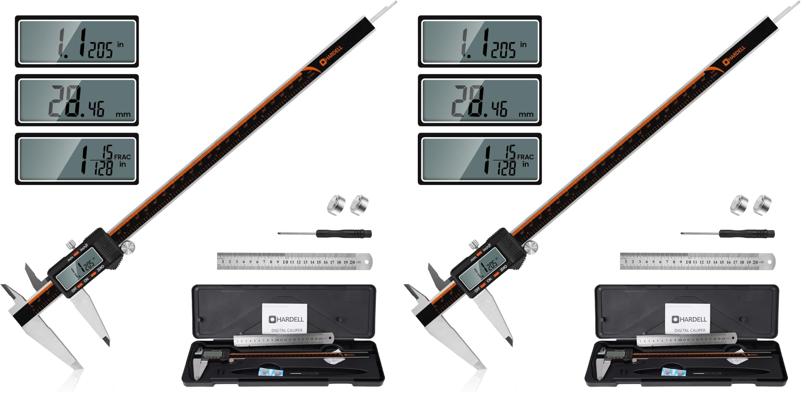 HARDELL Digital Calipers - 6 Inch Precision Tool -10