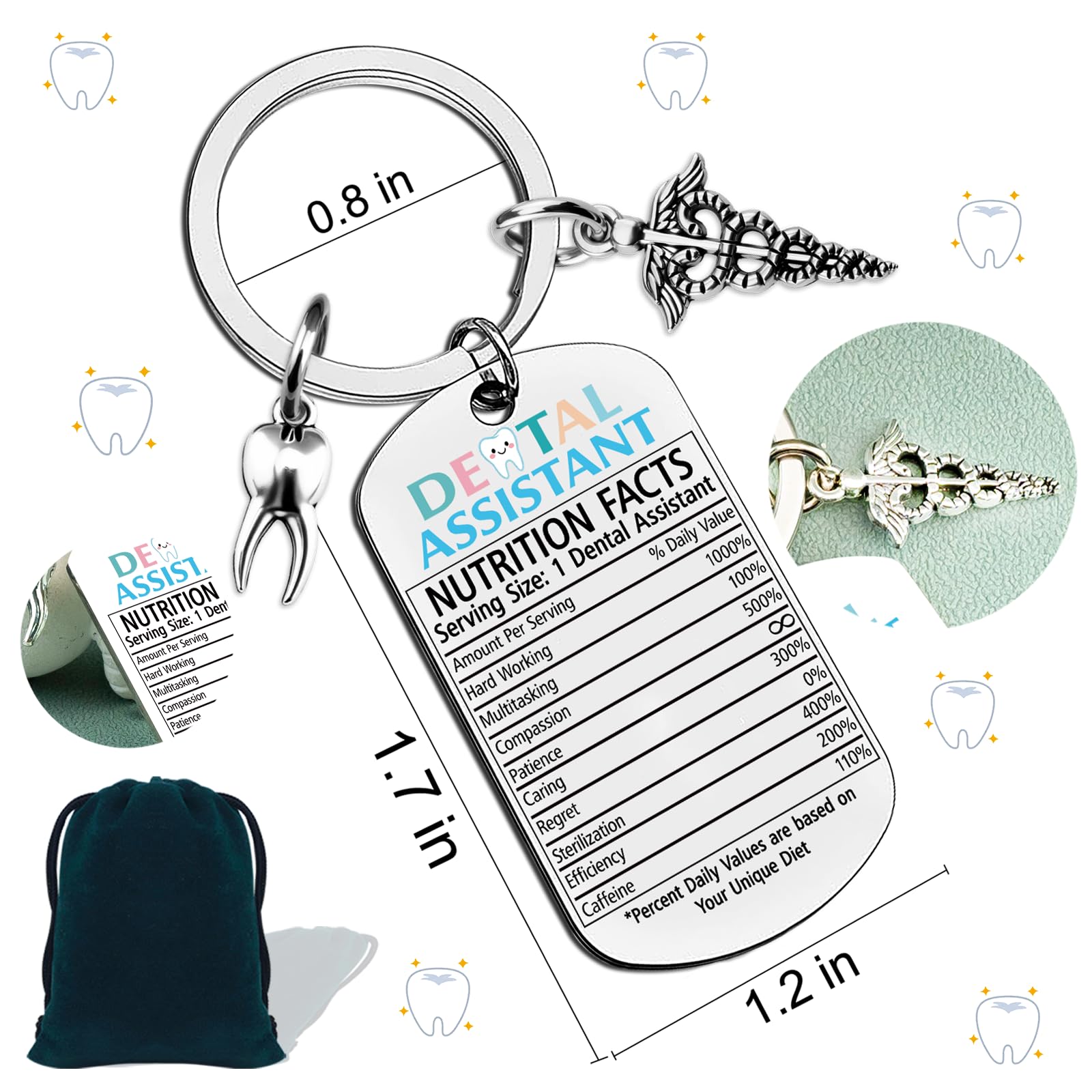 Dental Assistant Gifts For Women Men Dental Hygienist Gifts Dentals Assistant Appreciation Week Accessories Dentist Keychain Gift For Friends Coworkers Birthday Thanksgiving Christmas