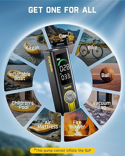Miniatura 2 de Fanttik Inflador de neumáticos X10 Cross Compresor de aire portátil, bomba de aire de infladodesinflación rápida, inflador inalámbrico de 150 PSI