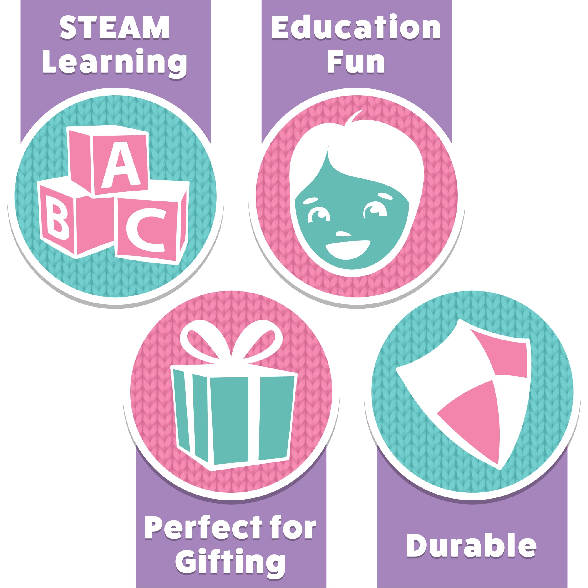 Knitting Circle Station for Kids | Kit de Manualidades para niños para Principiantes, máquina de Tejer pequeña, Guantes de Punto, Sombreros y Bufandas con Hilos de Dos Colores
