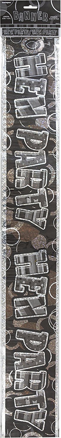 Unique Party 92068 - 9ft Foil Glitz Pink Happy 80th Birthday Banner — view 200