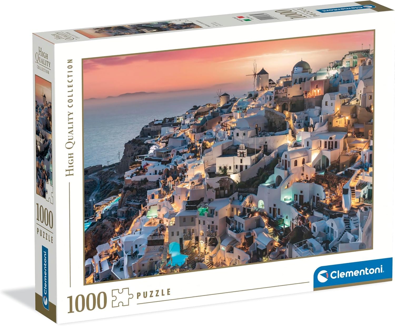 Clementoni Jigsaw Puzzle 1000 pieces, Collection, Shades of Santorini, Puzzle for Adults 14-99 Years, Made in Italy, 39885