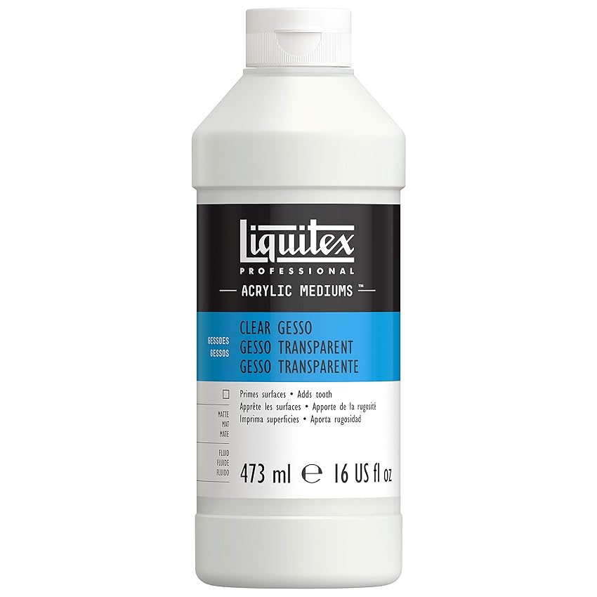 Liquitex Professional - Gesso trasparente, per preparazione superfici per la pittura, 473 ml