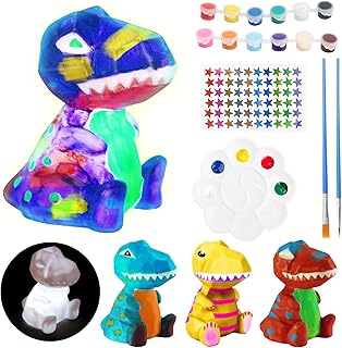 HENGBIRD DIY Dino Lamp Craft Set Children from 6 Years Dino Craft Set Gift Boy 6 7 8-12 Years Creative Gifts for Girls and Boys Children's Birthday Painting Craft Set